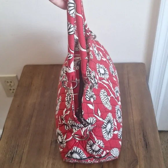 Vera Bradley Sophie Bag Deco Daisy Red White Black Floral Quilted Shoulder Bag - Picture 14 of 15